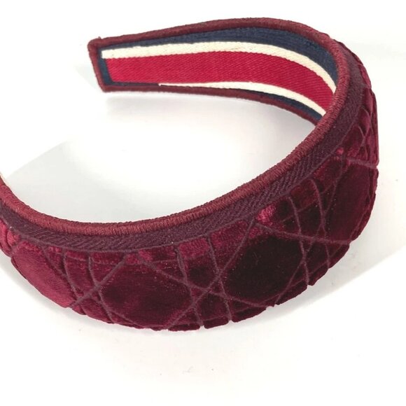 Dior hair accessory Cannage Headband Hairband Velor wine-red - Picture 3 of 9